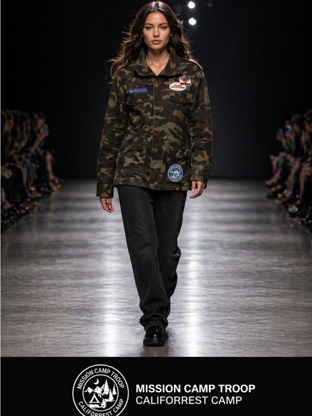 Cals Camouflage Utility Jacket with Patches